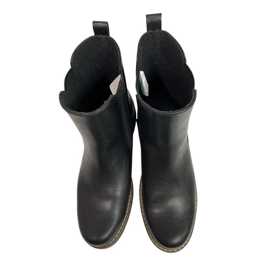 Size 8 Universal Thread Womens Black Chelsea Lug Sole Ankle Boots Vegan Leather - Picture 5 of 9